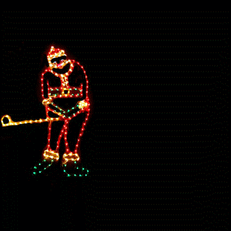 Animated LED Santa Golfer