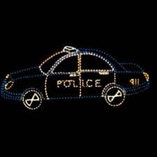 Animated police department car ourdoor yard sign display