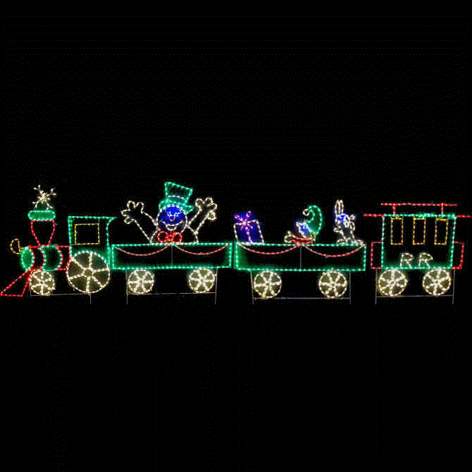 Christmas Decoration Animated 3D Train Outdoor Pre Lit LED Lights Holiday Decor 