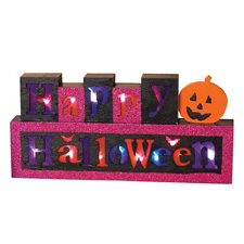 Battery Operated Happy Halloween Sign