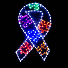 Outdoor LED Autism Ribbon