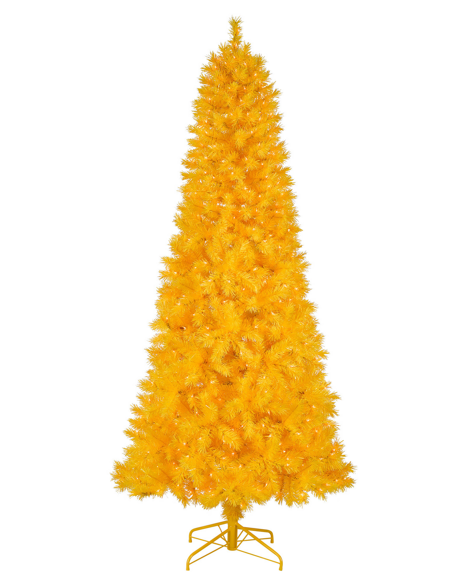 Yellow Prelit Christmas Tree