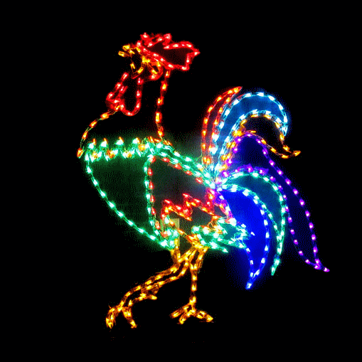 Christmas Rooster Display
