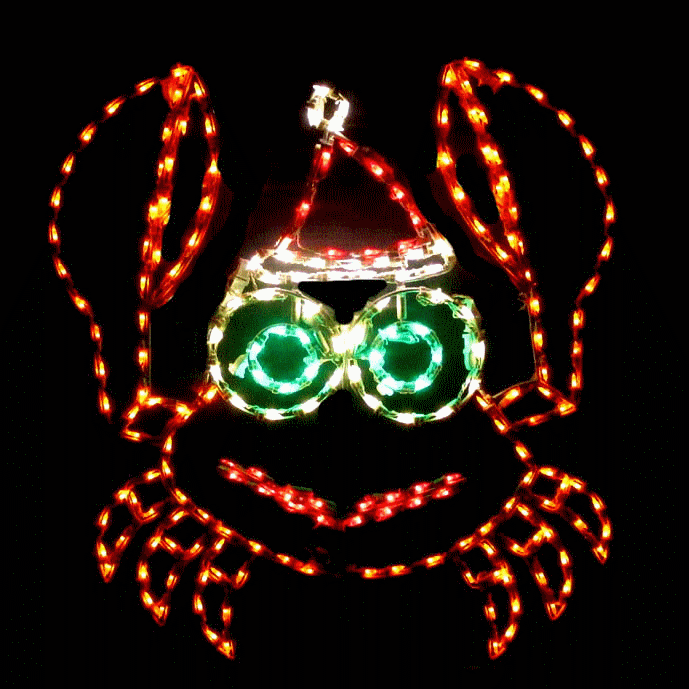 LED Crab w Santa Hat