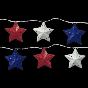 July 4th Lighted Red White Blue Star Lights