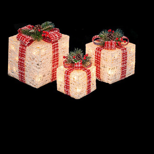 Lighted Christmas Gift Boxes display