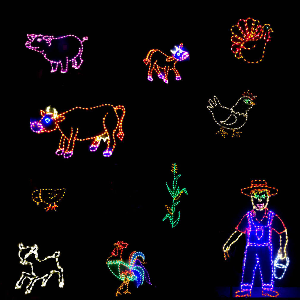 Lighted LED Farm Scene