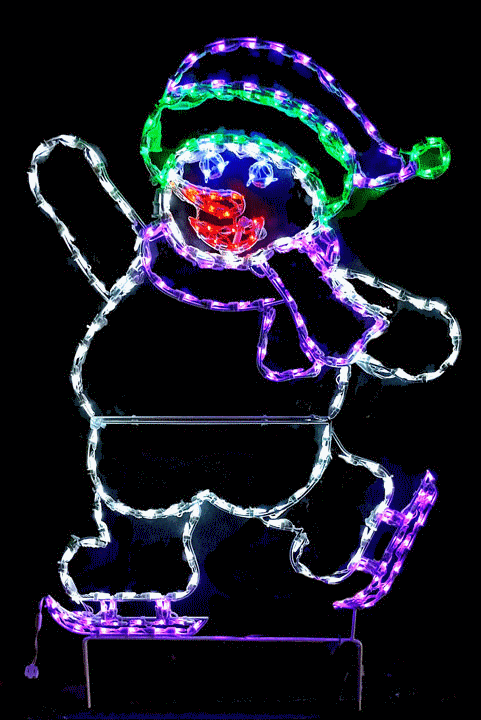 Ice Skating Snowman Display