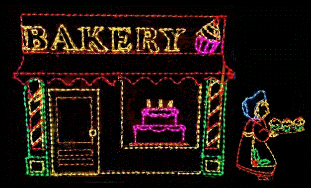 Yard LED Christmas Bakery w Mrs Claus